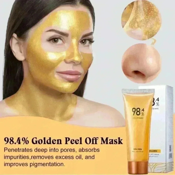 2PC GOLD FOIL Peel-Off Mask 98.4% Gold Face Mask,For Pores Wrinkles Spa NEW US - Picture 6 of 16